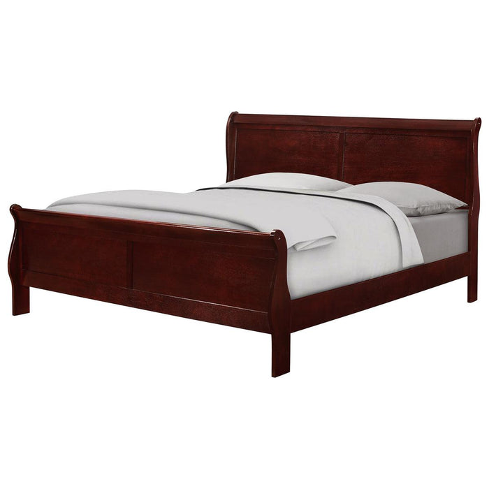 Crown Mark Louis Philip Queen Sleigh Bed in Cherry B3850 image