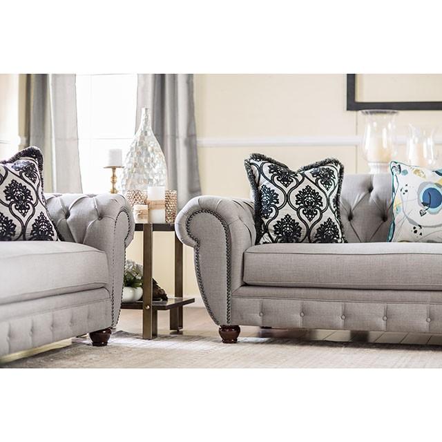 VIVIANA Gray/Black Love Seat, Gray