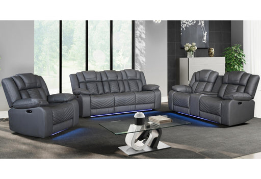 U7068 GREY 10 POWER RECLINING SOFA/POWER CONSOLE RECLINING LOVESEAT/POWER RECLINER W/LED image