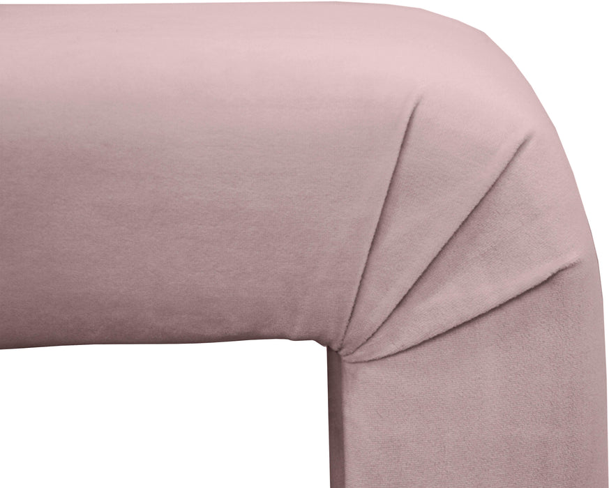Minimalist Pink Velvet Bench