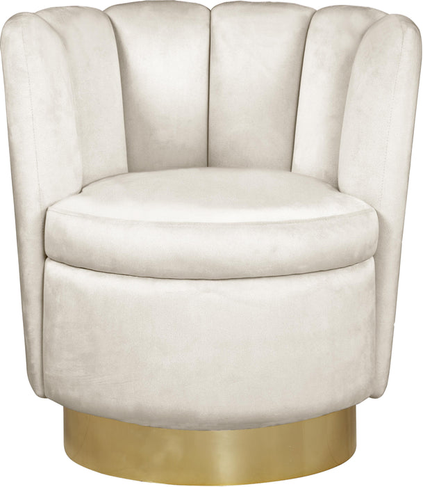 Lily Cream Velvet Accent Chair