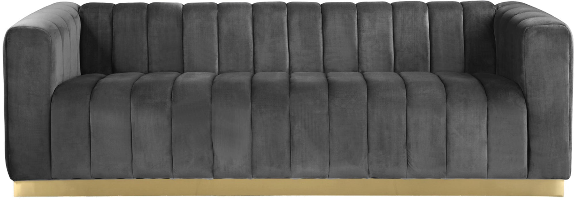 Marlon Grey Velvet Sofa