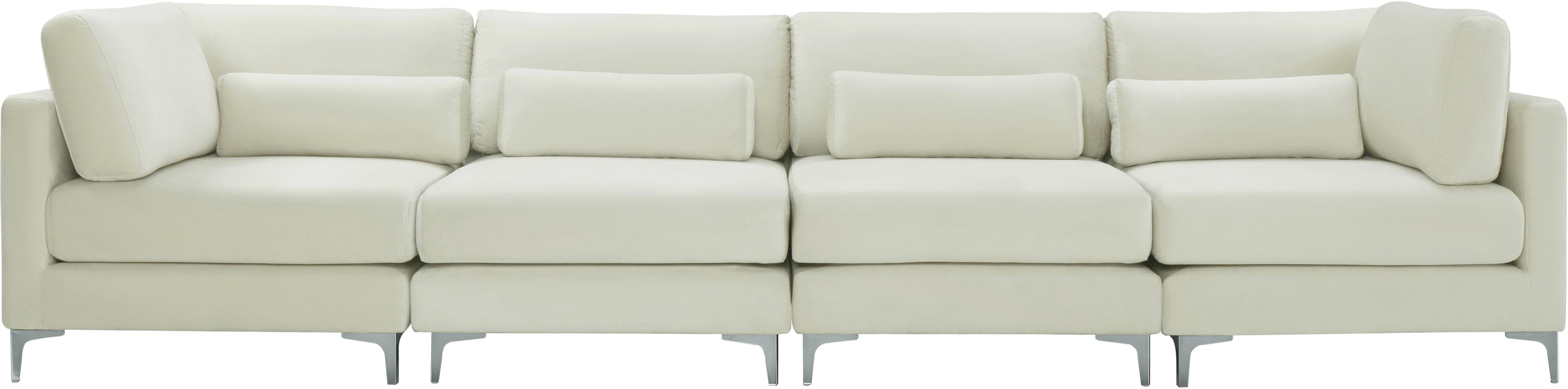 Julia Cream Velvet Modular Sofa (4 Boxes)