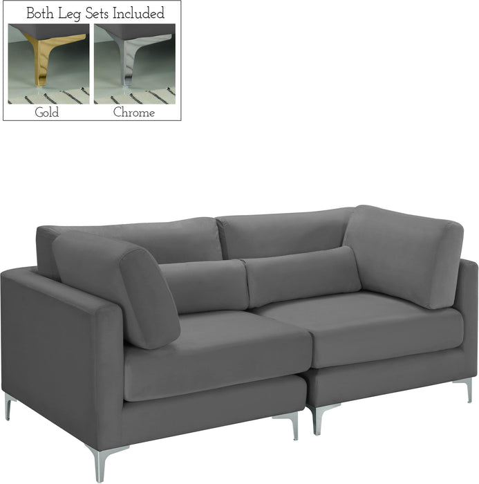 Julia Grey Velvet Modular Sofa