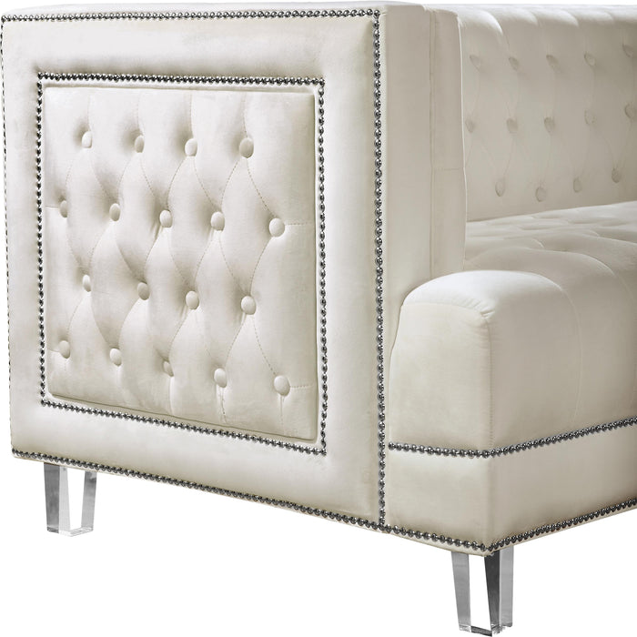 Lucas Cream Velvet Loveseat