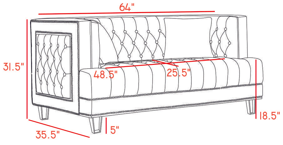 Lucas Grey Velvet Loveseat