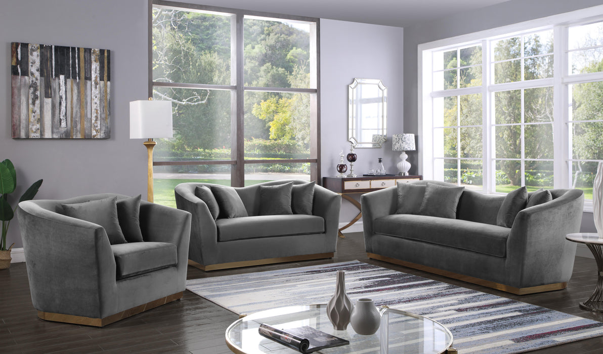 Arabella Grey Velvet Loveseat