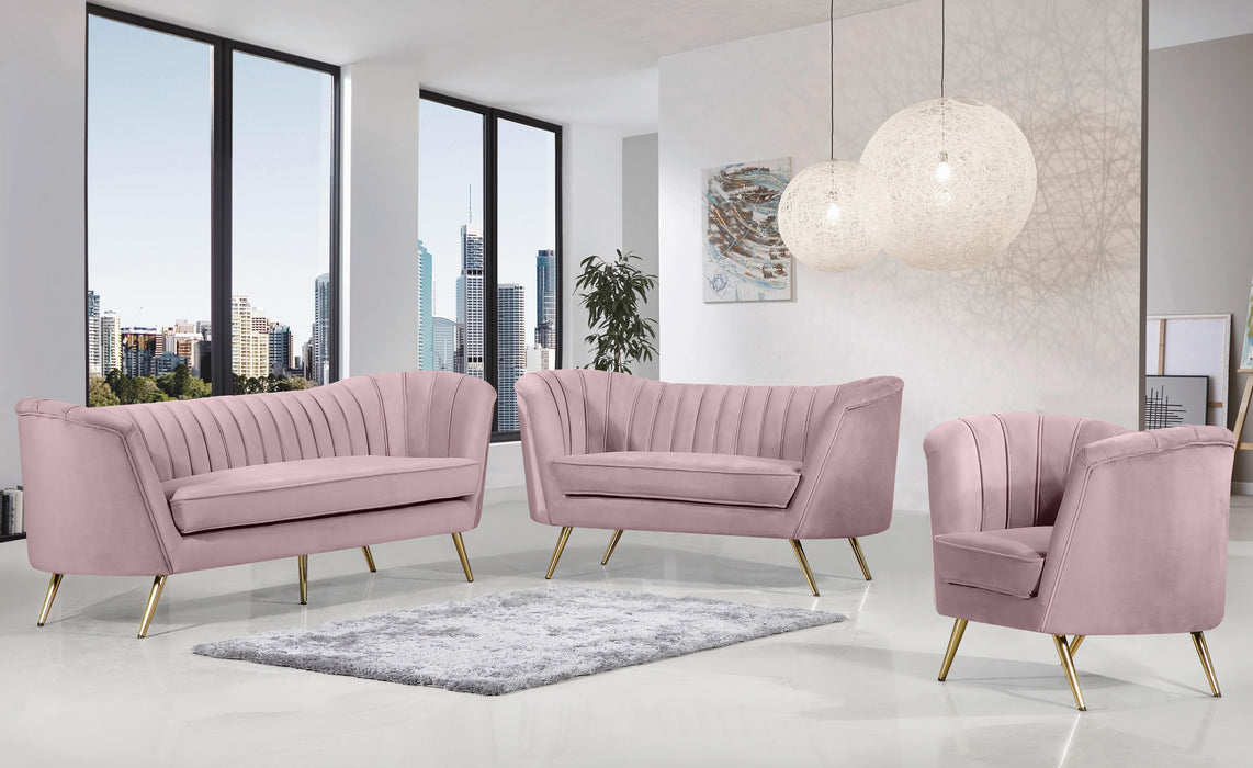 Margo Pink Velvet Sofa