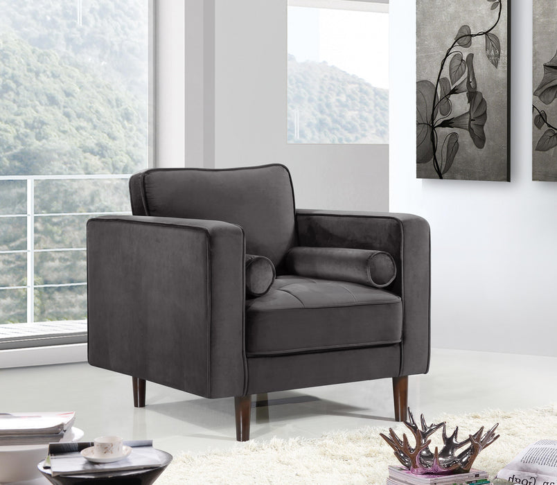 Emily Grey Velvet Chair