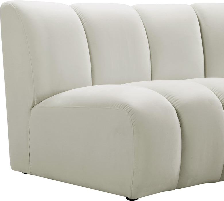 Infinity Cream Velvet 3pc. Modular Sectional