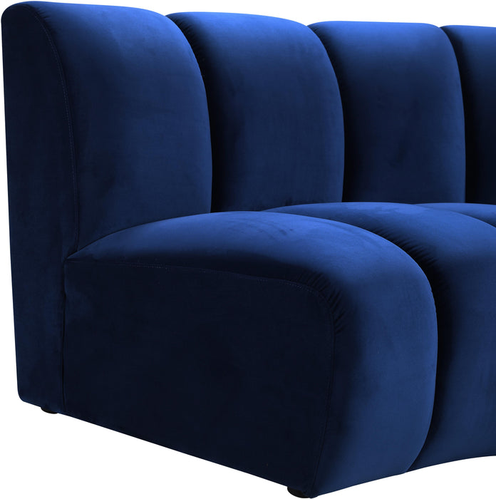 Infinity Navy Velvet 8pc. Modular Sectional