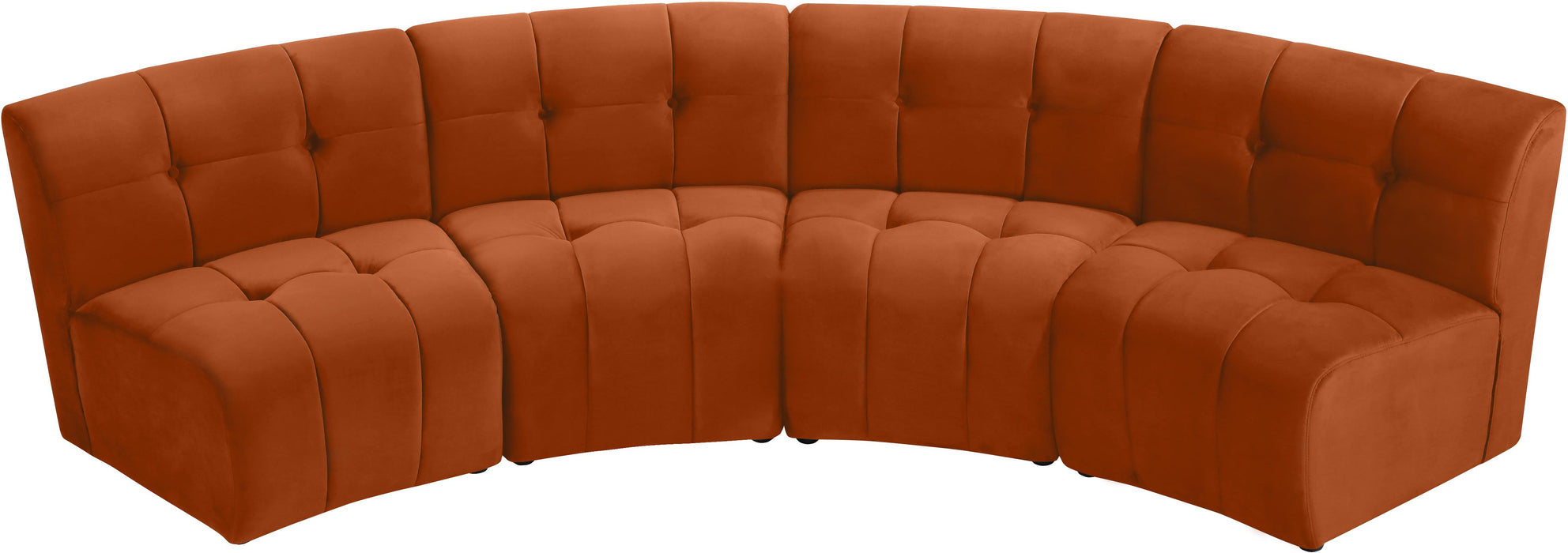 Limitless Cognac Velvet 4pc. Modular Sectional