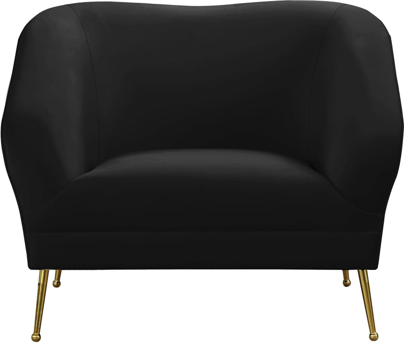 Hermosa Black Velvet Chair