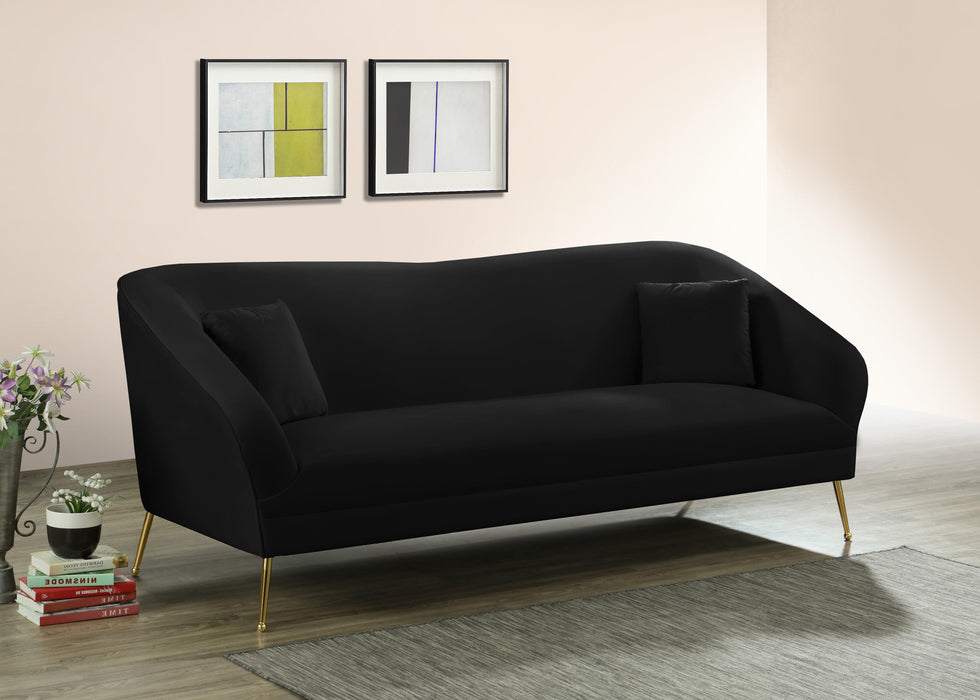 Hermosa Black Velvet Sofa