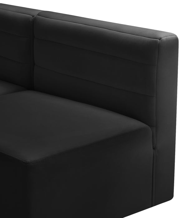 Quincy Black Velvet Modular Sofa