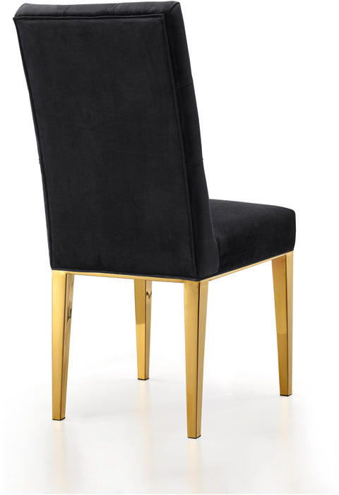 Capri Black Velvet Dining Chair