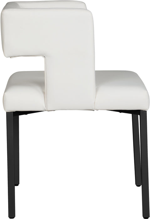Caleb White Faux Leather Dining Chair
