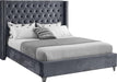 Aiden Grey Velvet King Bed image