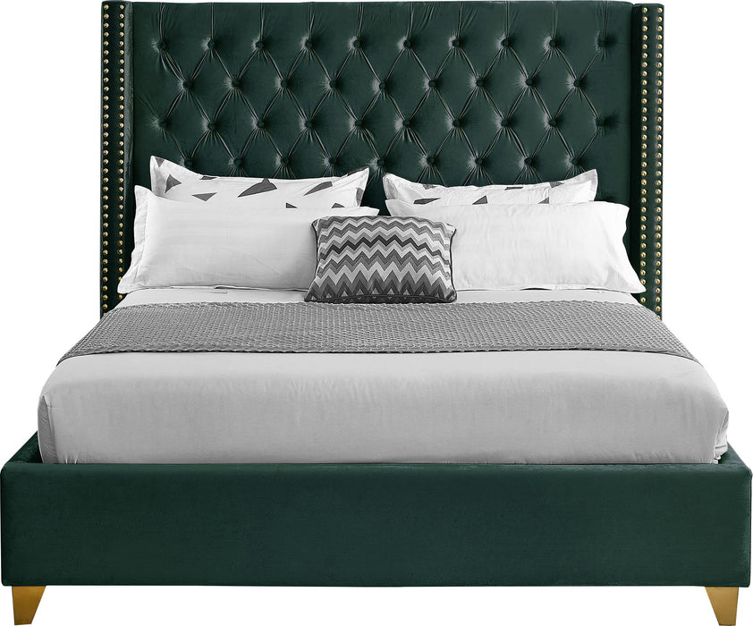 Barolo Green Velvet Full Bed