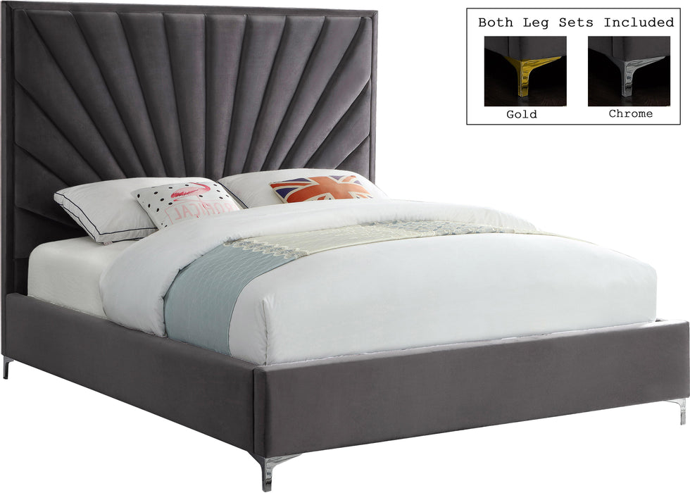 Eclipse Grey Velvet Full Bed