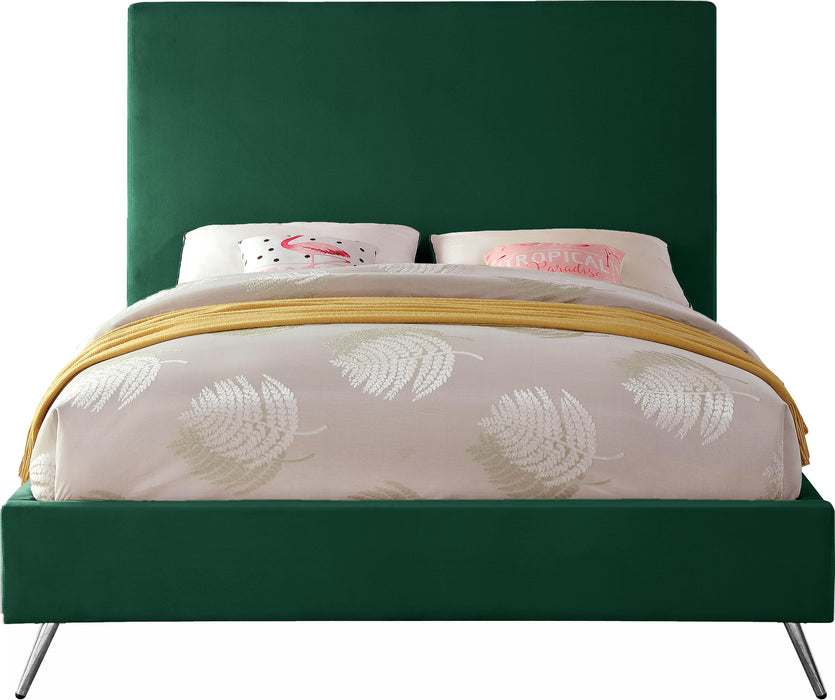 Jasmine Green Velvet King Bed