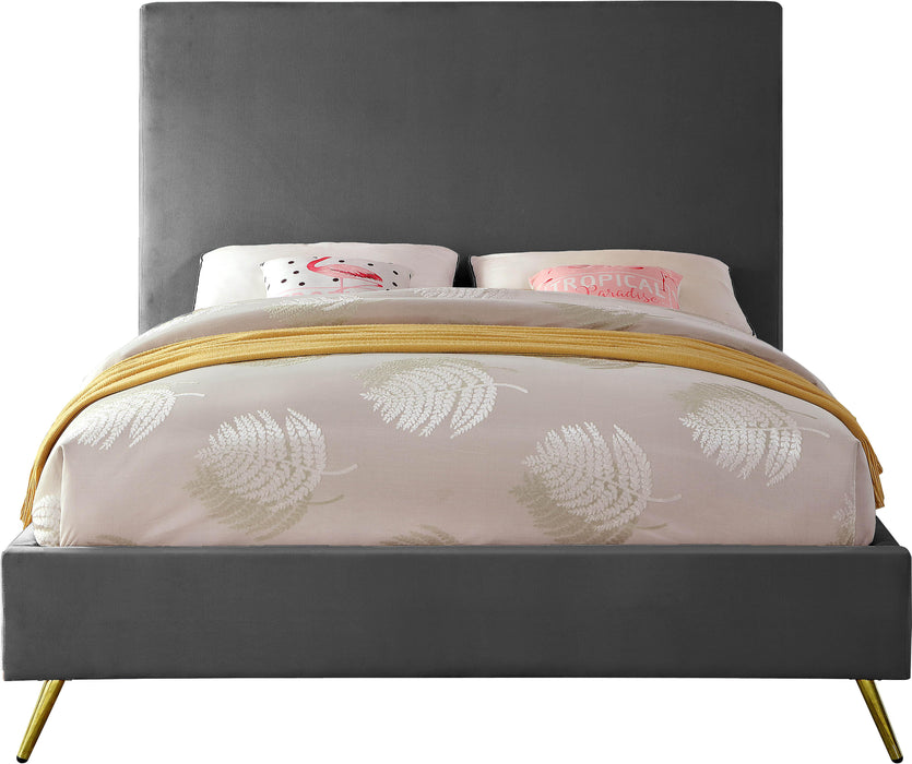 Jasmine Grey Velvet Queen Bed