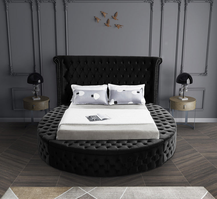 Luxus Black Velvet Queen Bed (3 Boxes)