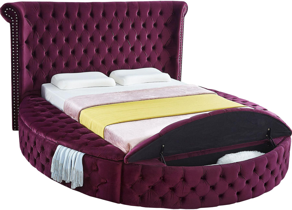 Luxus Purple Velvet Full Bed