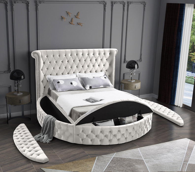 Luxus Cream Velvet Full Bed (3 Boxes)