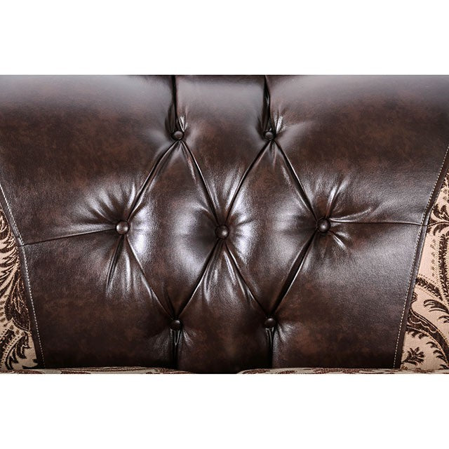 Quirino Light Brown/Dark Brown Love Seat