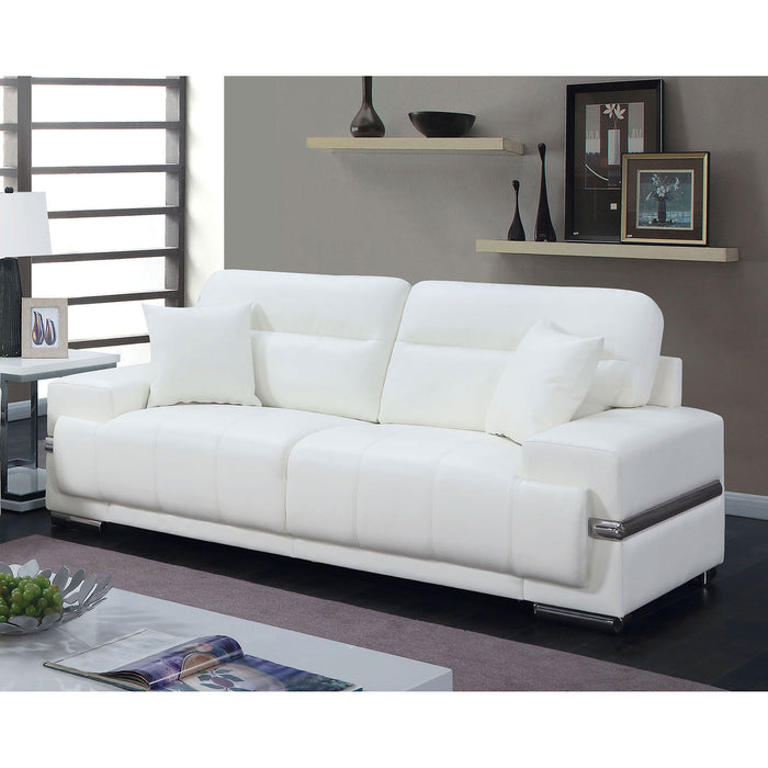 ZIBAK White/Chrome Sofa, White image