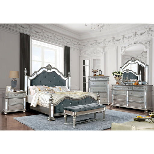 Azha Silver/Gray 5 Pc. Queen Bedroom Set w/ 2NS image