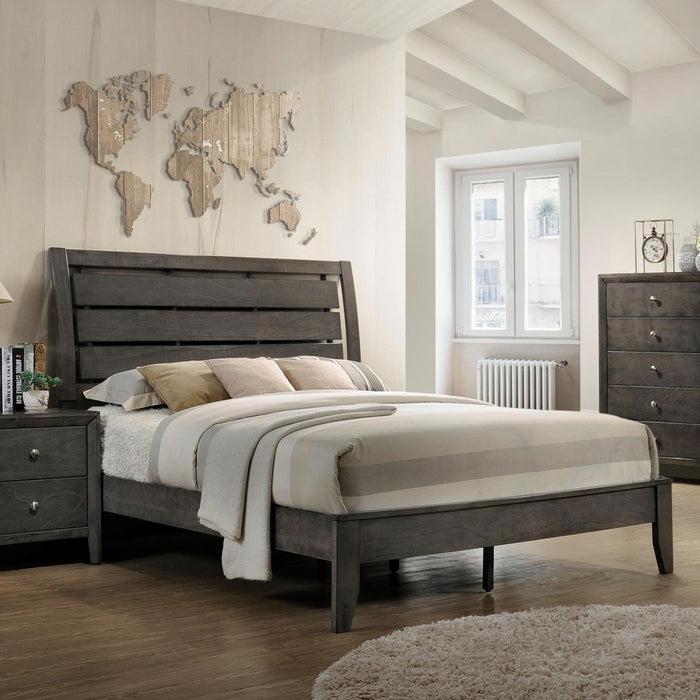 Crown Mark Furniture Evan Queen Panel Bed in Grey image
