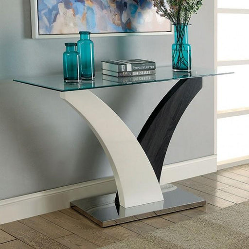 SLOANE White/Dark Gray/Chrome Sofa Table image