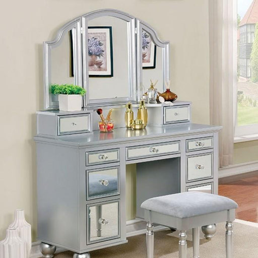 TRACY Silver Vanity w/ Stool image