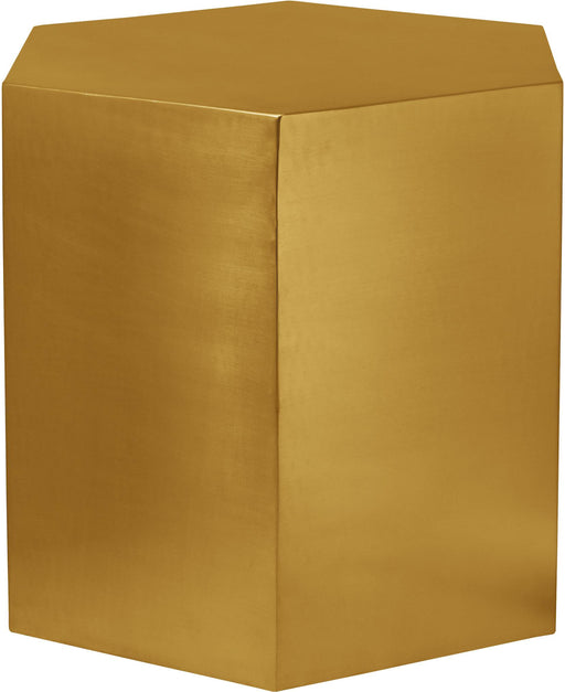 Hexagon Brushed Gold End Table image