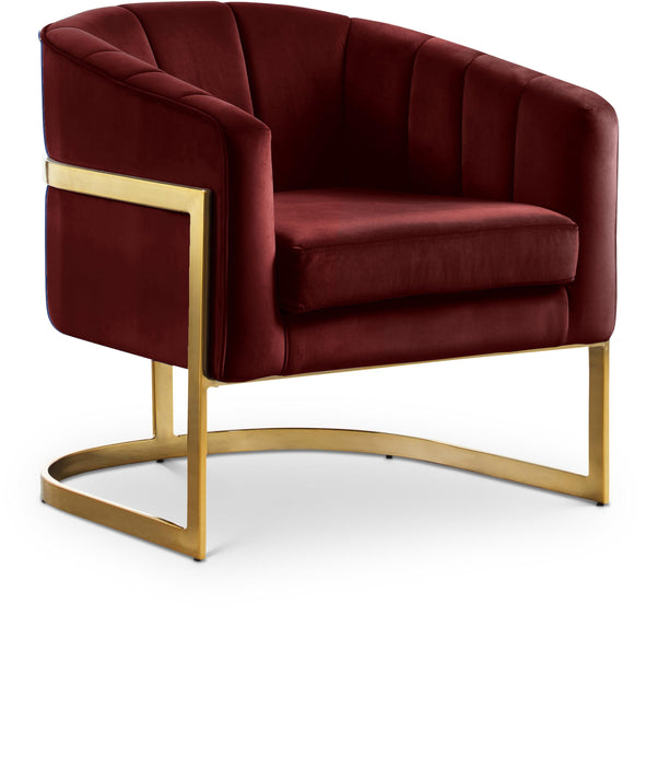 Carter Burgundy Velvet Accent Chair image