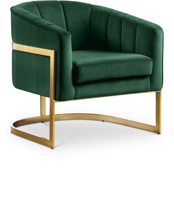 Carter Green Velvet Accent Chair image