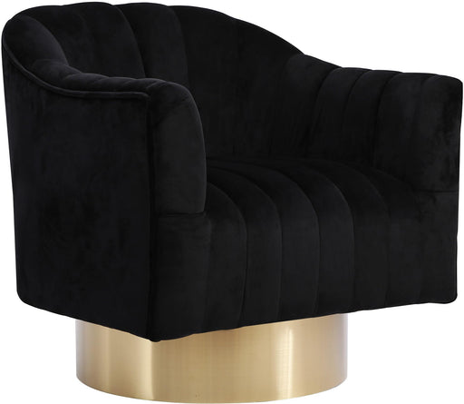 Farrah Black Velvet Accent Chair image