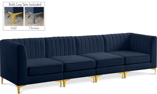 Alina Navy Velvet Modular Sofa image