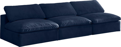 Cozy Navy Velvet Cloud Modular Armless Sofa image