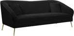 Hermosa Black Velvet Sofa image