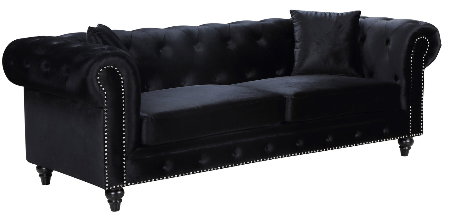 Chesterfield Black Velvet Sofa image