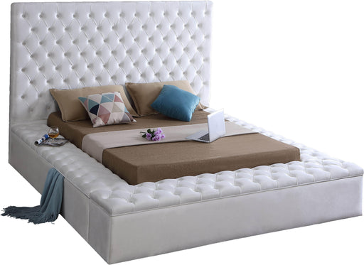 Bliss White Velvet Queen Bed (3 Boxes) image