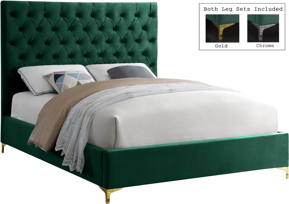 Cruz Green Velvet Full Bed image