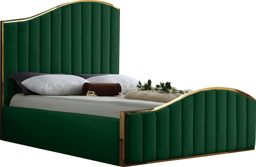 Jolie Green Velvet King Bed (3 Boxes) image