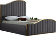 Jolie Grey Velvet King Bed (3 Boxes) image