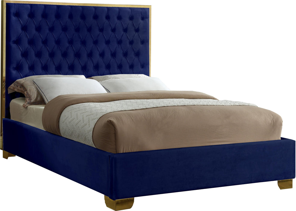 Lana Navy Velvet Full Bed image