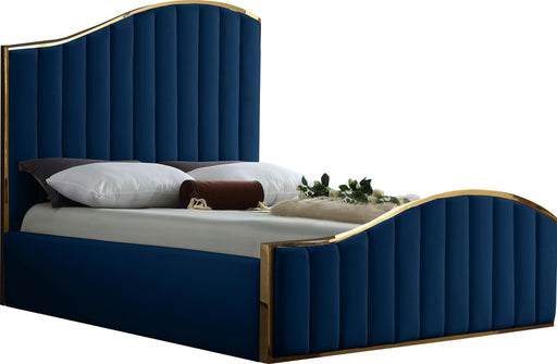 Jolie Navy Velvet King Bed (3 Boxes) image