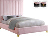 Via Pink Velvet Queen Bed image